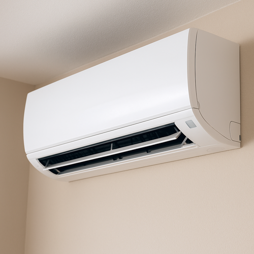 mini split on a wall